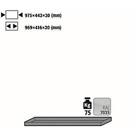 Fachboden Standard für asecos Sicherheitsschränke der UB90 und UB30 Serie, Stahlblech, lichtgrau, B 975 x T 422 x H 20 m