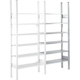 Fachbodenregal SSI Schäfer R3000, Anbauregal, 5 verzinkte Böden, Tiefe 500 mm, Fachlast 150 kg, B 1315 x H 1960 mm