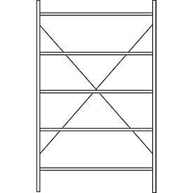 Fachbodenregal SSI Schäfer R3000, Grundregal, 5 verzinkte Böden, Tiefe 300 mm, Fachlast 150 kg, B 1345/1315 x H 1960 mm