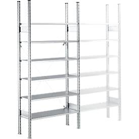 Fachbodenregal SSI Schäfer R3000, Grundregal, 6 beschicht. Böden, Tiefe 600 mm, Fachlast 150 kg, B 1345/1315 x H 2490 mm