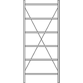 Fachbodenregal SSI Schäfer R3000, Grundregal, 6 Böden, B 1055 x T 400 x H 2490 mm, Feldlast 1500 kg