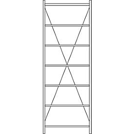 Fachbodenregal SSI Schäfer R3000, Grundregal, 7 Böden, B 1055 x T 800 x H 2967 mm, Feldlast 1500 kg