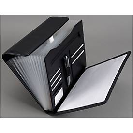 Fächermappe, Kunstleder, DIN A4, schwarz