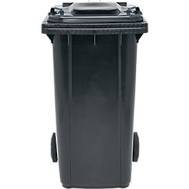 Fahrbare Mülltonne SSI Schäfer GMT eXtra, 240 l, EN 840, vorbereitet für Chipaufnahme, Ziehgriff, 90 % Recycling-Kunststoff, schwarz-schwarz