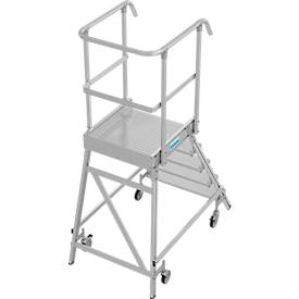Fahrbare Podestleiter Krause Stabilo Professional, einseitig begehbar, 1x5 Stufen, 600 x 700 mm Plattform, 3200 mm Arbeitshöhe