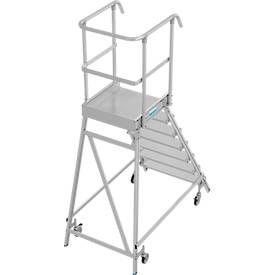 Fahrbare Podestleiter Krause Stabilo Professional, einseitig begehbar, 1x7 Stufen, 600 x 700 mm Plattform, 3700 mm Arbeitshöhe