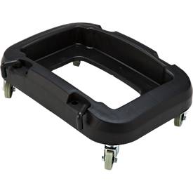 Fahrgestell für Schäfer Shop Select Abfallbehälter mit Volumen 60 l, verkettbar, 4 Lenkrollen, 2 Verbinder, B 480 x T 330 x H 140 mm, schwarz