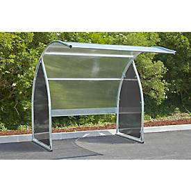 Fahrrad-Unterstand Mottez B800VNO, für 6 Fahrräder oder Motorräder, erweiterbar, B 2240 x T 2210 x H 2200 mm, schwarz