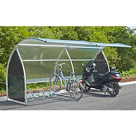 Fahrrad-Unterstand Mottez B801V, Erweiterung für Fahrrad-Unterstand B800VNO, B 2240 x T 2210 x H 2200 mm, transparent