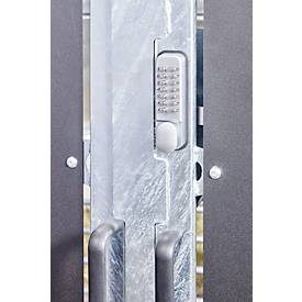 Fahrrad-Unterstand Mottez, für 6 Fahrräder oder 3 Fahrräder + 2 Motorräder, Sicherheitstür mit Zahlenschloss, B 800 x T 3130 x H 1900 mm, anthrazit