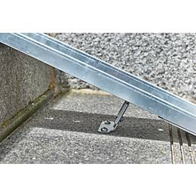 Fahrradrampe für Treppen, L 1190-3450 x B 125 mm, bis 30 kg, 3-tlg. Grundelement, Befestigungslaschen, Blech verzinkt