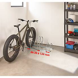 Fahrradständer MOTTEZ Fat Bike, 3 Einstellplätze, Reifenbreite einstellbar, selbsttragend, Stahl verzinkt
