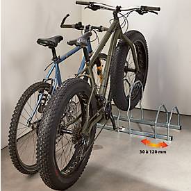 Fahrradständer MOTTEZ Fat Bike, 3 Einstellplätze, Reifenbreite einstellbar, selbsttragend, Stahl verzinkt