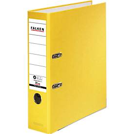 FALKEN Recycolor Ordner, DIN A4, Rückenbreite 80 mm, 20 Stück, gelb