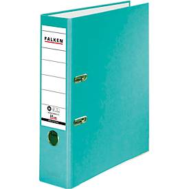 FALKEN Recycolor Ordner, DIN A4, Rückenbreite 80 mm, 20 Stück, türkis
