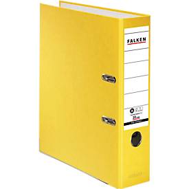 FALKEN Recycolor Ordner, DIN A4, Rückenbreite 80 mm, gelb