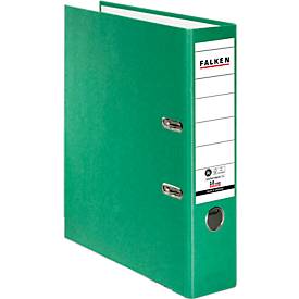 FALKEN Recycolor Ordner, DIN A4, Rückenbreite 80 mm, grün