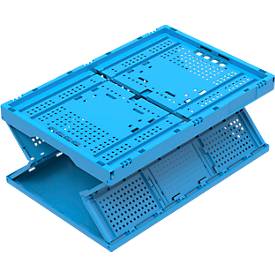 Faltbox im EURO-Maß FK 643-61, ohne Deckel, Durchfassgriff, 60 l, Polypropylen, blau