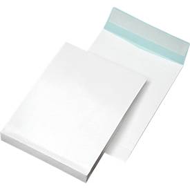 Faltenversandtasche mit Klotzboden und Haftklebung, B4, 100 Stück