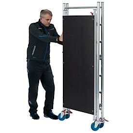 Faltgerüst Krause RollTec®, Arbeitshöhe bis 2,9 m, belastbar bis 200 kg/m2, mit Belagbühne, mobil, Aluminium