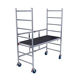 Faltgerüst Krause RollTec®, Arbeitshöhe bis 2,9 m, belastbar bis 200 kg/m2, mit Belagbühne, mobil, Aluminium