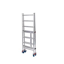 Faltgerüst Krause RollTec®, Arbeitshöhe bis 2,9 m, belastbar bis 200 kg/m2, mit Belagbühne, mobil, Aluminium