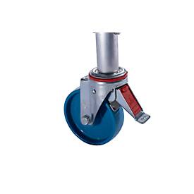 Faltgerüst Krause RollTec®, Arbeitshöhe bis 2,9 m, belastbar bis 200 kg/m2, mit Belagbühne, mobil, Aluminium