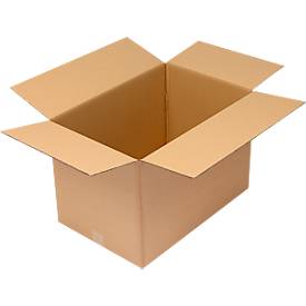 Faltkarton 2-wellig, Wellpappe, braun, optimiert auf Europalettenmaß, 590 x 390 mm