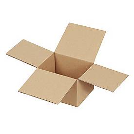 Faltkartons, 1-wellig, Feinwelle, B 125 x T 100 x H 80 mm, braun, 20 Stück