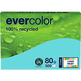 Farbiges Kopierpapier EVERCOLOR, DIN A4, 80 g/m², hellblau, 1 Paket = 500 Blatt