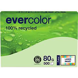 Farbiges Kopierpapier EVERCOLOR, DIN A4, 80 g/m², hellgrün, 1 Paket = 500 Blatt