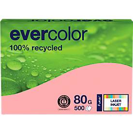 Farbiges Kopierpapier EVERCOLOR, DIN A4, 80 g/m², rosa, 1 Paket = 500 Blatt