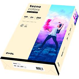 Farbiges Kopierpapier tecno colors, DIN A4, 120 g/m², hellchamoisgelb, 1 Paket = 250 Blatt