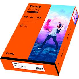 Farbiges Kopierpapier tecno colors, DIN A4, 120 g/m², intensivorange, 1 Paket = 250 Blatt