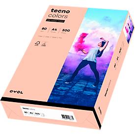 Farbiges Kopierpapier tecno colors, DIN A4, 80 g/m², lachsrosa, 500 Blatt