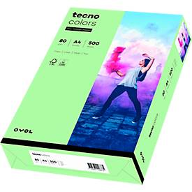 Farbiges Kopierpapier tecno colors, DIN A4, 80 g/m², mittelgrün, 500 Blatt