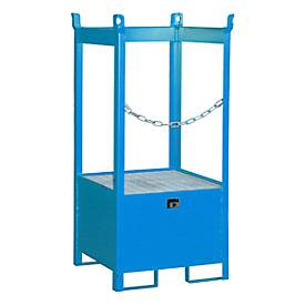 Fass-Stapelpalette Bauer FSP-1, seitlich offen, Kap. 1 x 200 l Fass, blau