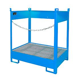 Fass-Stapelpalette Bauer FSP-2, seitlich offen, für 2 x 200 l Fass, blau