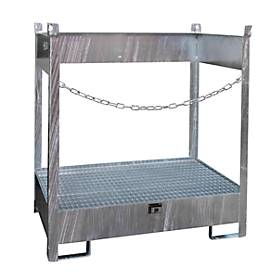 Fass-Stapelpalette Bauer FSP-2, seitlich offen, für 2 x 200 l Fass, verzinkt