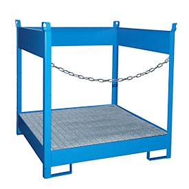 Fass-Stapelpalette Bauer FSP-4, seitlich offen, für 4 x 200 l Fass, blau