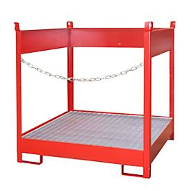 Fass-Stapelpalette Bauer FSP-4, seitlich offen, für 4 x 200 l Fass, div. Varianten