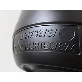 Fass, Volumen 26 l, leitfähig, mit Deckel, mit UN-Zertifizierung, wasserdicht, UV-beständig, stapelbar, L 316 x B 316 x H 425 mm, HDPE, schwarz