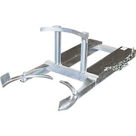 Fassheber BAUER FH-I, Stahl, für 220 l Fässer, 300 Tragkraft, B 600 x T 1380 x H 480 mm, verzinkt