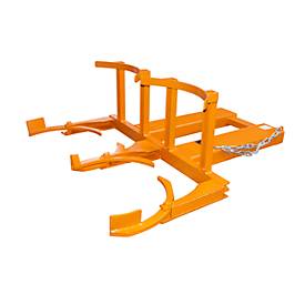 Fassheber BAUER FH-II, Stahl, 720 kg Tragkraft, für 220 l Fässer, B 1160 x T 1380 x H 485 mm, orange