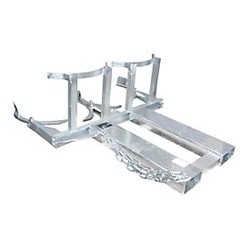 Fassheber BAUER FH-II, Stahl, 720 kg Tragkraft, für 220 l Fässer, B 1160 x T 1380 x H 485 mm, verzinkt