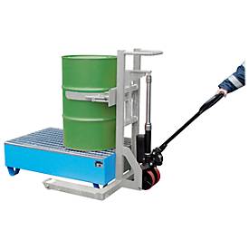 Fassheberoller BAUER FHR 600 K, Stahl, mit Fassklammer, für 200 l Fässer, B 1125 x T 1000 x H 1330 mm, verzinkt