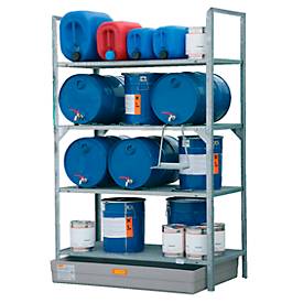 Fassregal Typ 540 CEMO, mit Auffangwanne u. Fassauflage, für 60 -L- Fässer o. Kleingebinde, div. Ausführungen