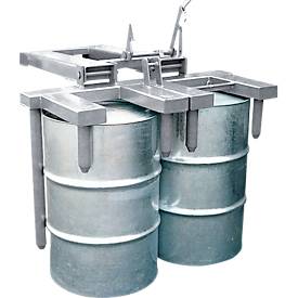 Fasswender Bauer Typ FW-II, für 200 l Fässer, 600 kg, Kippvorgang per Seilzug, Stapleraufnahme, Stahl feuerverzinkt