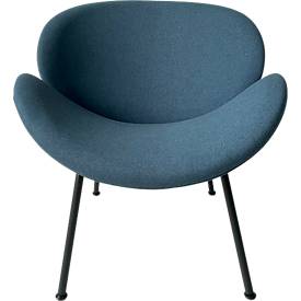 Fauteuil SMILE Paperflow - mousse de polyuréthane - acier et polyester - noir et bleu