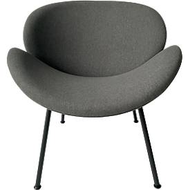 Fauteuil SMILE Paperflow - polyurethaanschuim - staal en polyester - zwart en antraciet